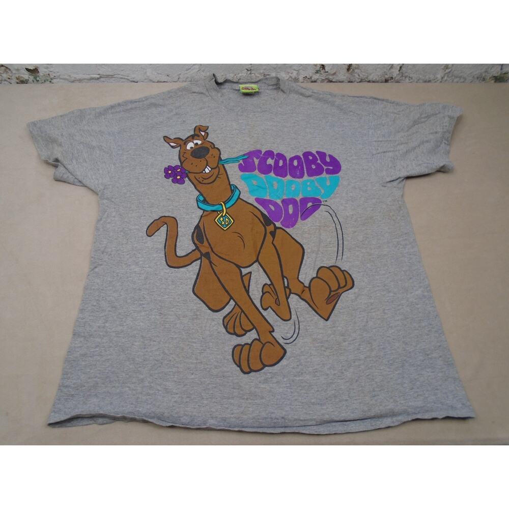 Vintage 90s Scooby Doo Cartoon Network Graphic T Shirt Double Sided Flower XL